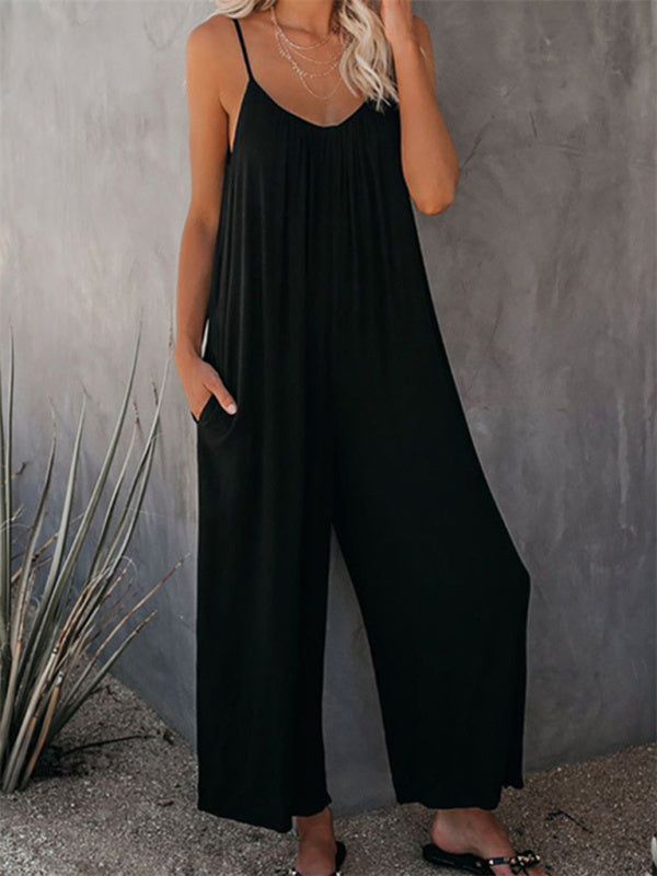 Women's Solid Color Hot Short Jumpsuit