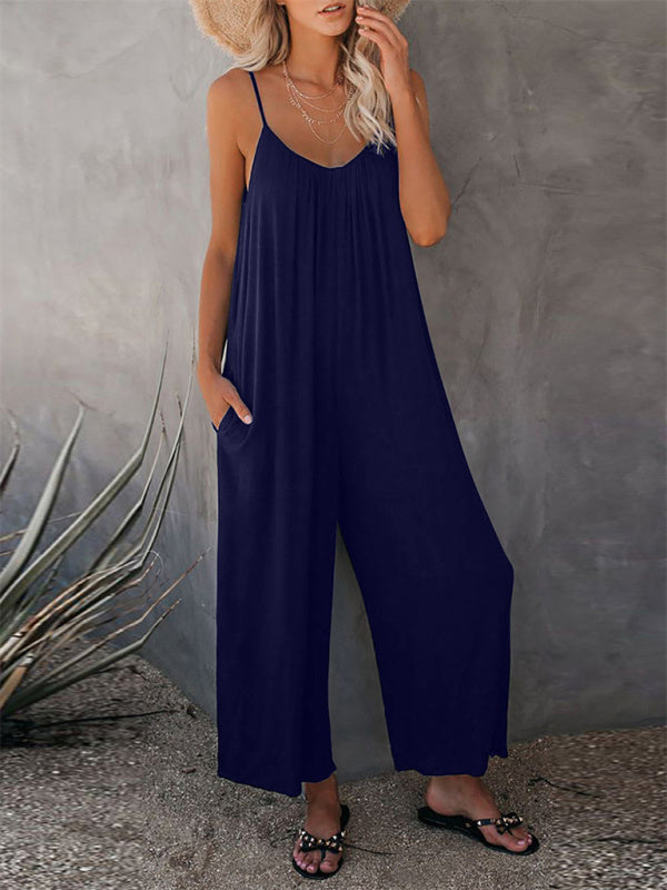 Women's Solid Color Hot Short Jumpsuit