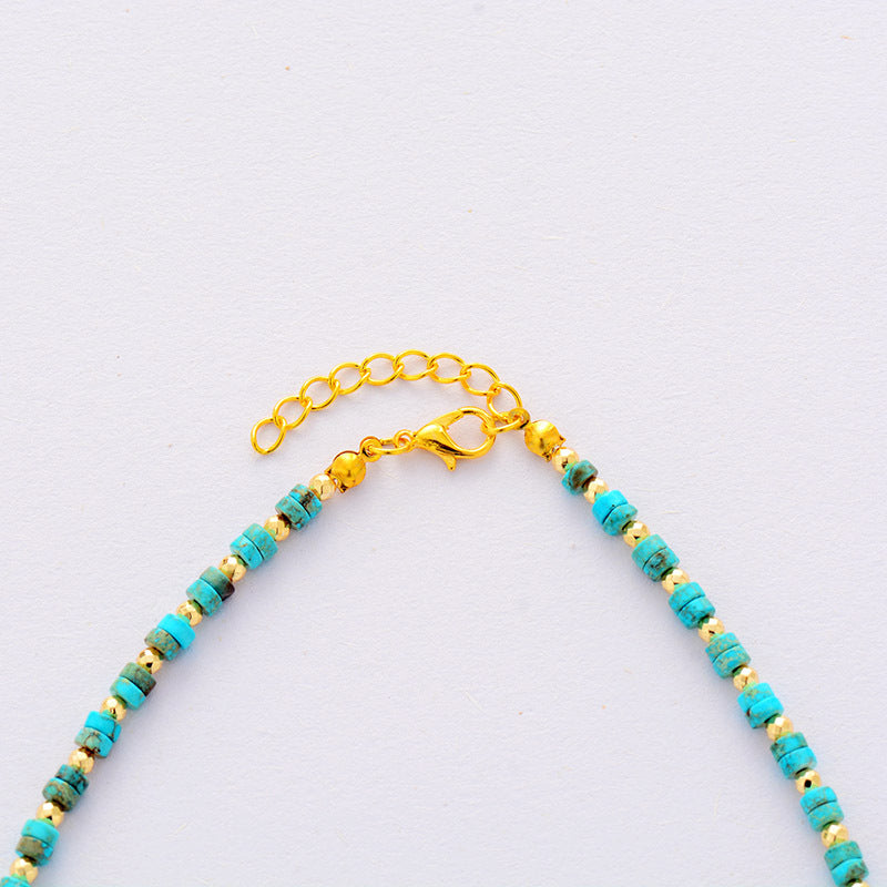 Turquoise stone beads choker