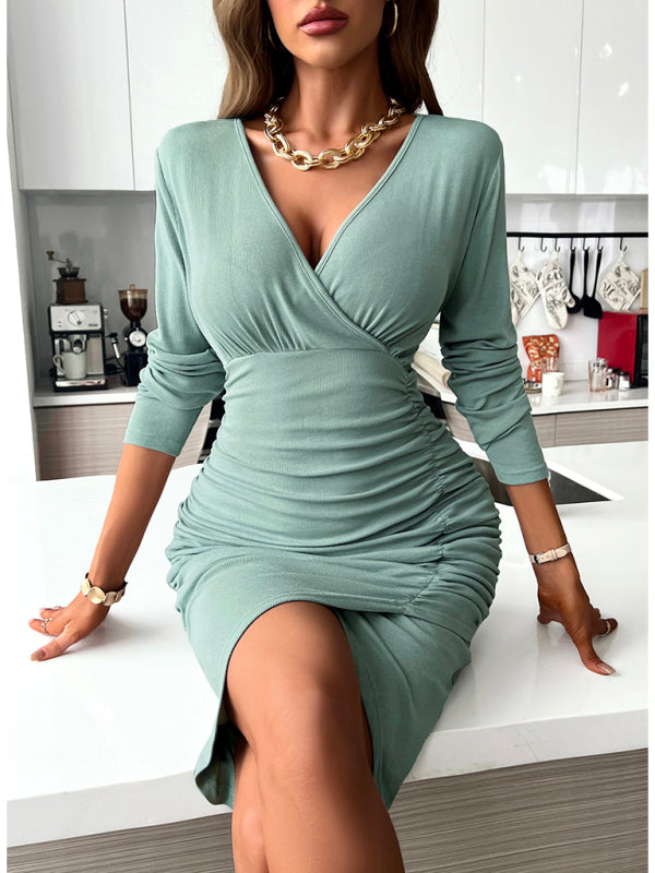 Women's fashionable casual sexy versatile knitted dress