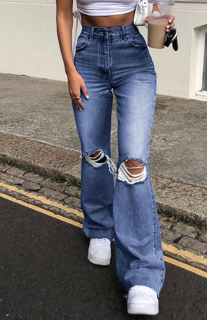 Women's Fashion Wide Leg Flared Jeans