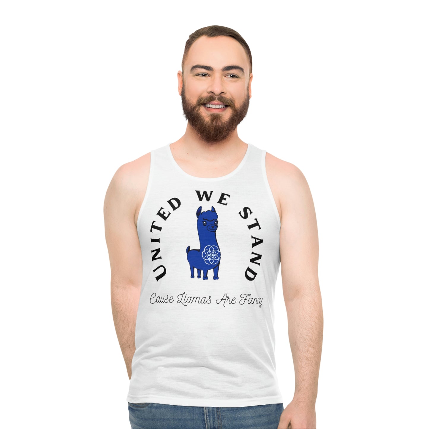 Unisex Tank Top (AOP) - Signature Llama Me Baby Tank Top United... Cause Llamas Are Fancy