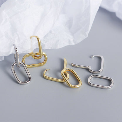 High Quality Stainless Steel Geometric Chain Earrings