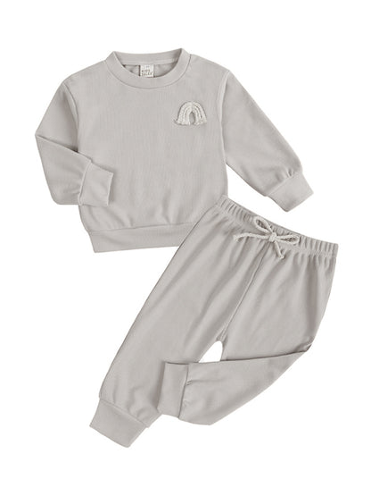 Toddler Pit Strip Pullover Long Sleeve Lounge Sets