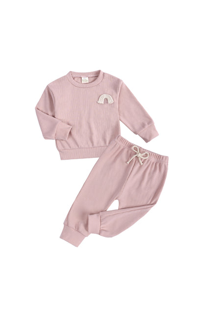 Toddler Pit Strip Pullover Long Sleeve Lounge Sets