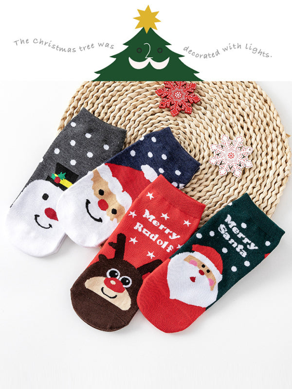 Women's and children Cotton 4-Pack Cutes Christmas Socks