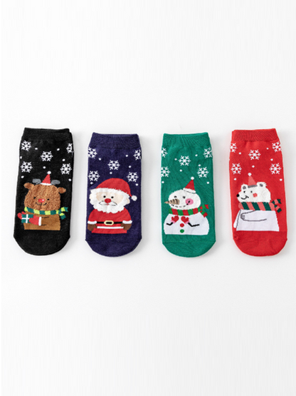 Women's and children Cotton 4-Pack Cutes Christmas Socks
