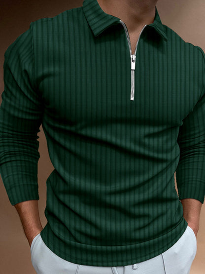 Men's Slim-fit Polo Strip Shirt