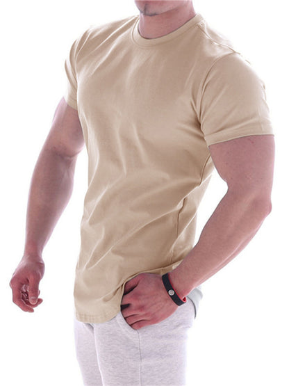 Men's Solid Color Workout Ready Compression Short-sleeve T-shirt