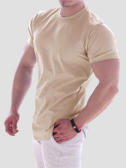 Men's Solid Color Workout Ready Compression Short-sleeve T-shirt