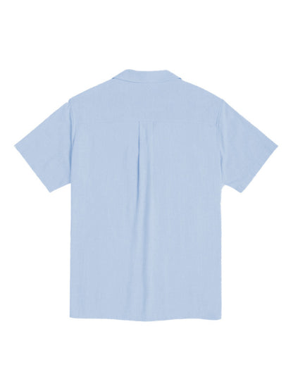 Men's Loose Casual Linen Shirt Cuban Guayabera Short Sleeve Beach Shirt
