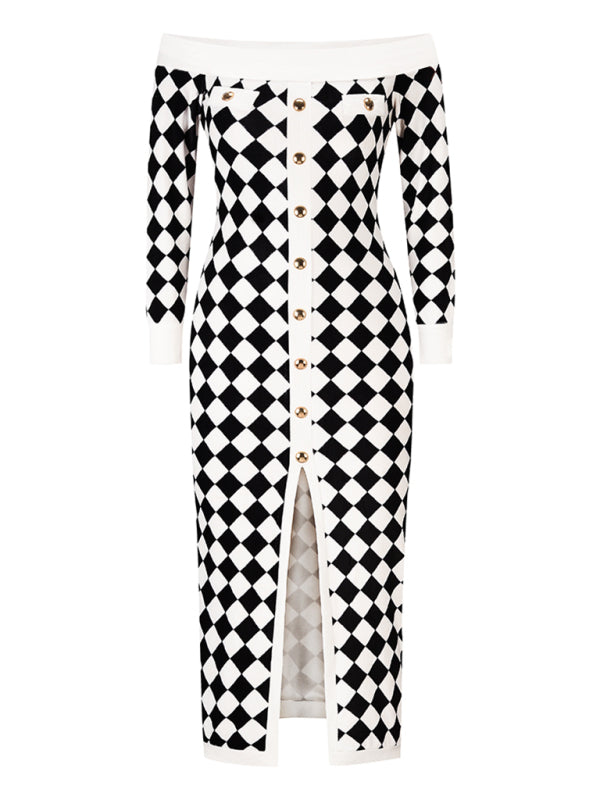 Women’s Shoulderless Timeless Maxi Knit Dress