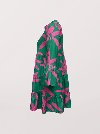 Women's floral print bell sleeve dress