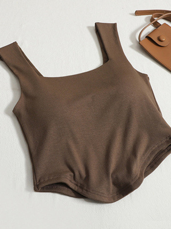 Women's Solid Color Corset Crop Top