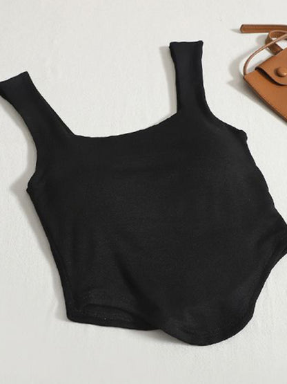 Women's Solid Color Corset Crop Top