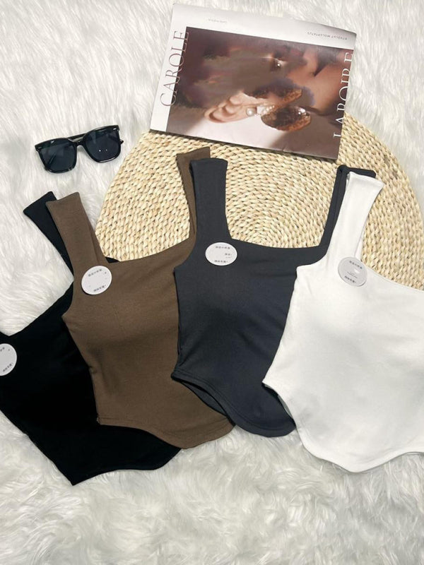 Women's Solid Color Corset Crop Top
