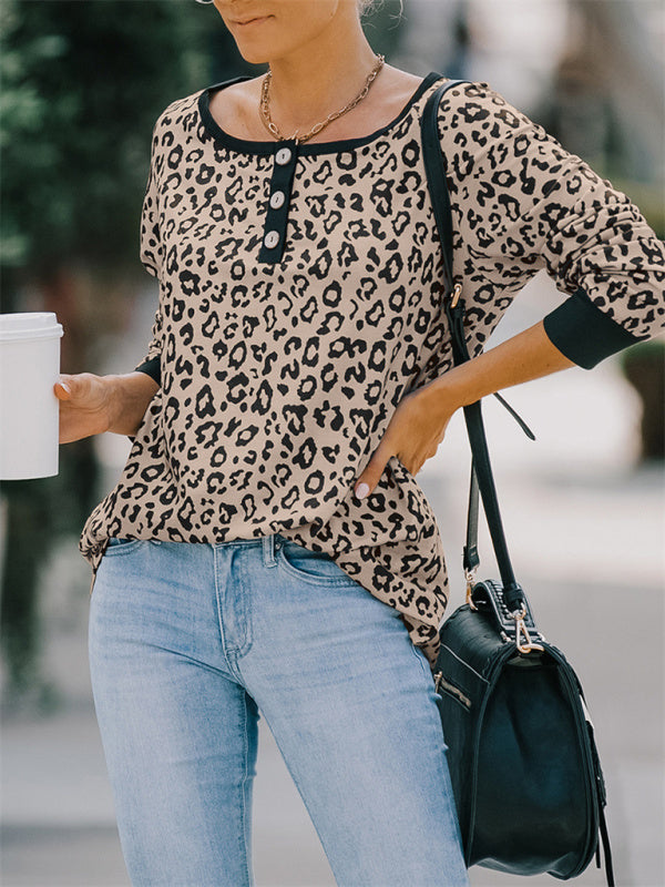Women's Casual loose camouflage long-sleeved T-shirt