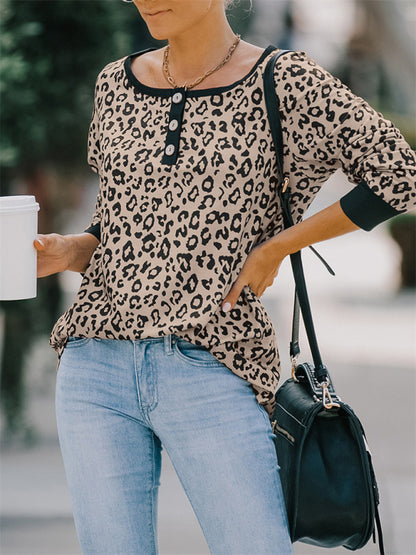 Women's Casual loose camouflage long-sleeved T-shirt