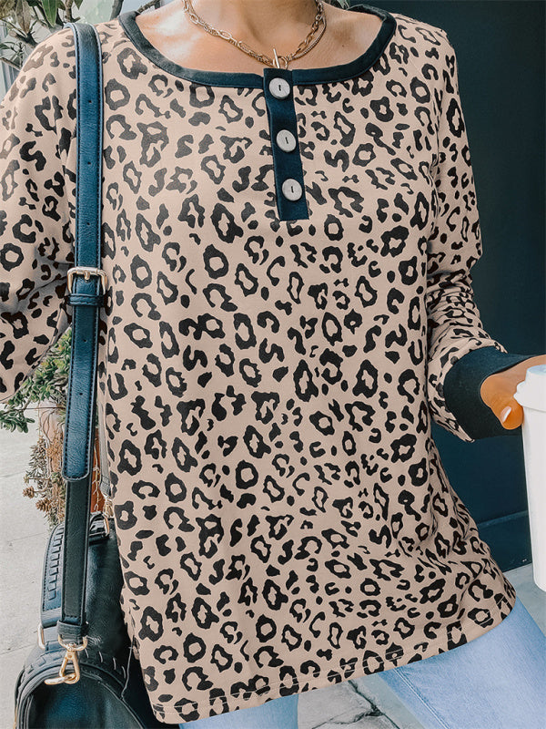 Women's Casual loose camouflage long-sleeved T-shirt