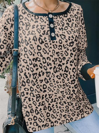 Women's Casual loose camouflage long-sleeved T-shirt