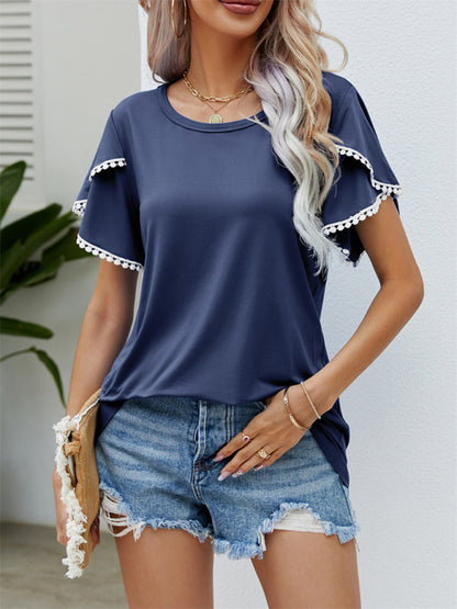 Women's Tulip Sleeve Chiffon Top