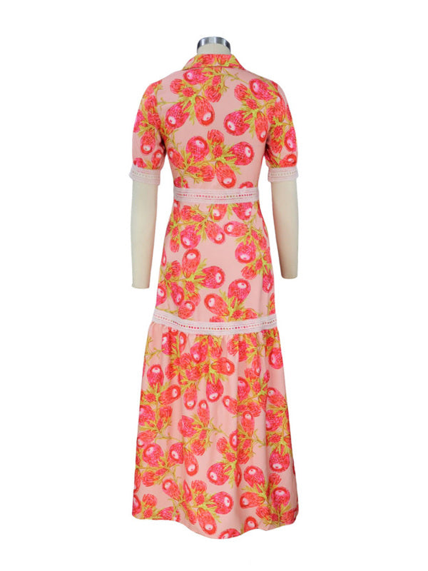 Women's Bohemian Floral Print Long Dress