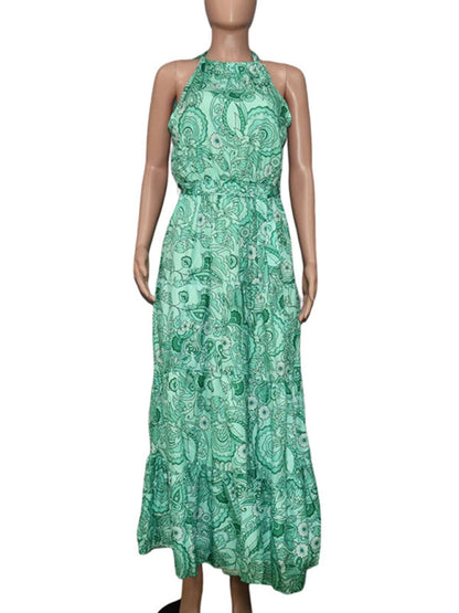Women's Loose Sleeveless Bohemian Printed Long Dress