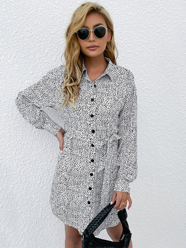 Women's Fashion Ladies Shirt Long Sleeve Printed Dress