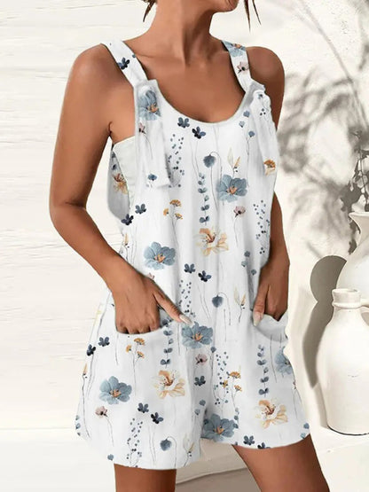 Women's new casual fashion suspenders shorts jumpsuit overalls