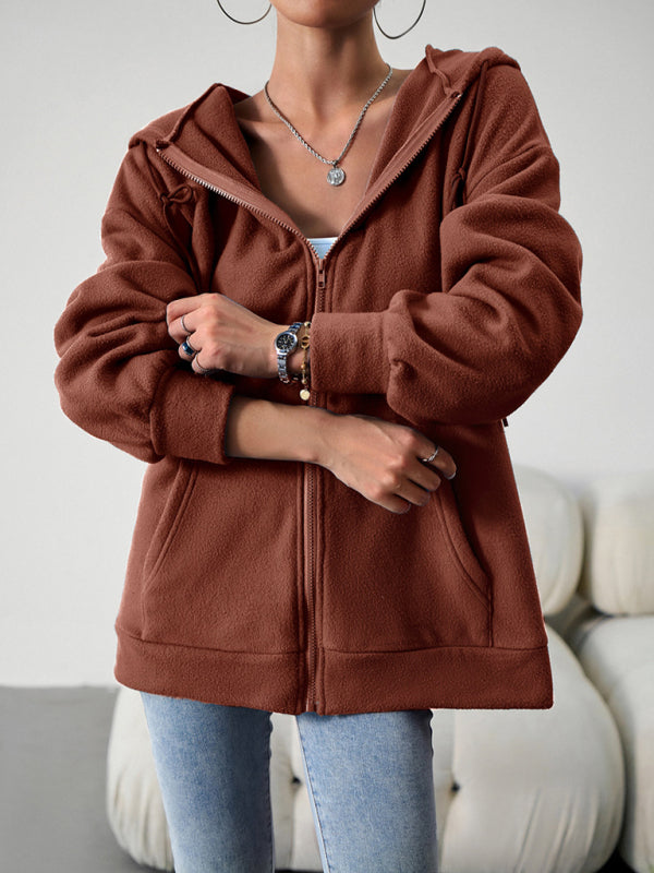 Women's Fashion Casual Loose Casual Sweater Cardigan Hooded Jacket