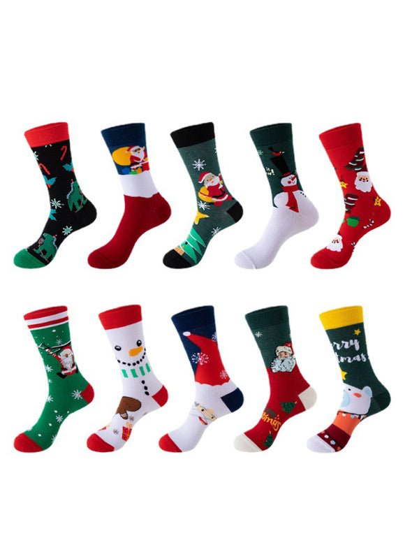 Unisex  mid-calf socks with Christmas fun patterns (a variety of colors to choose from)