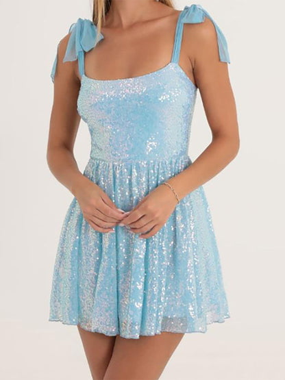 Women's Sexy sequined dress with suspenders