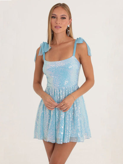 Women's Sexy sequined dress with suspenders