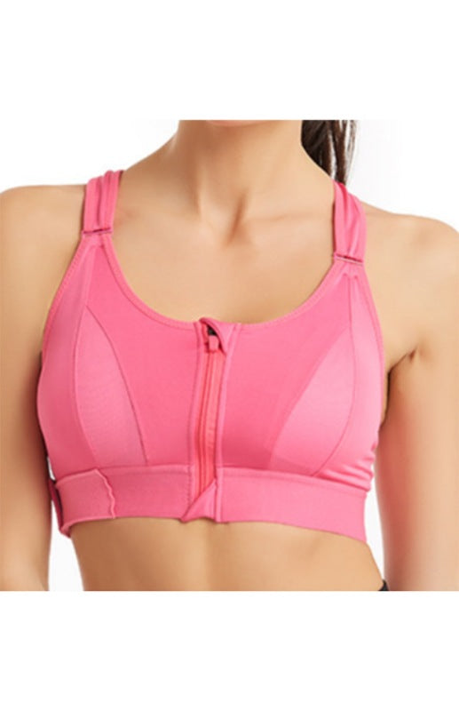 Women's Adjustable Front Zip Sports Bra