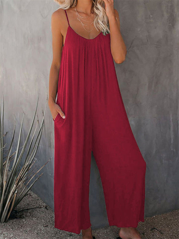 Women's Solid Color Hot Short Jumpsuit